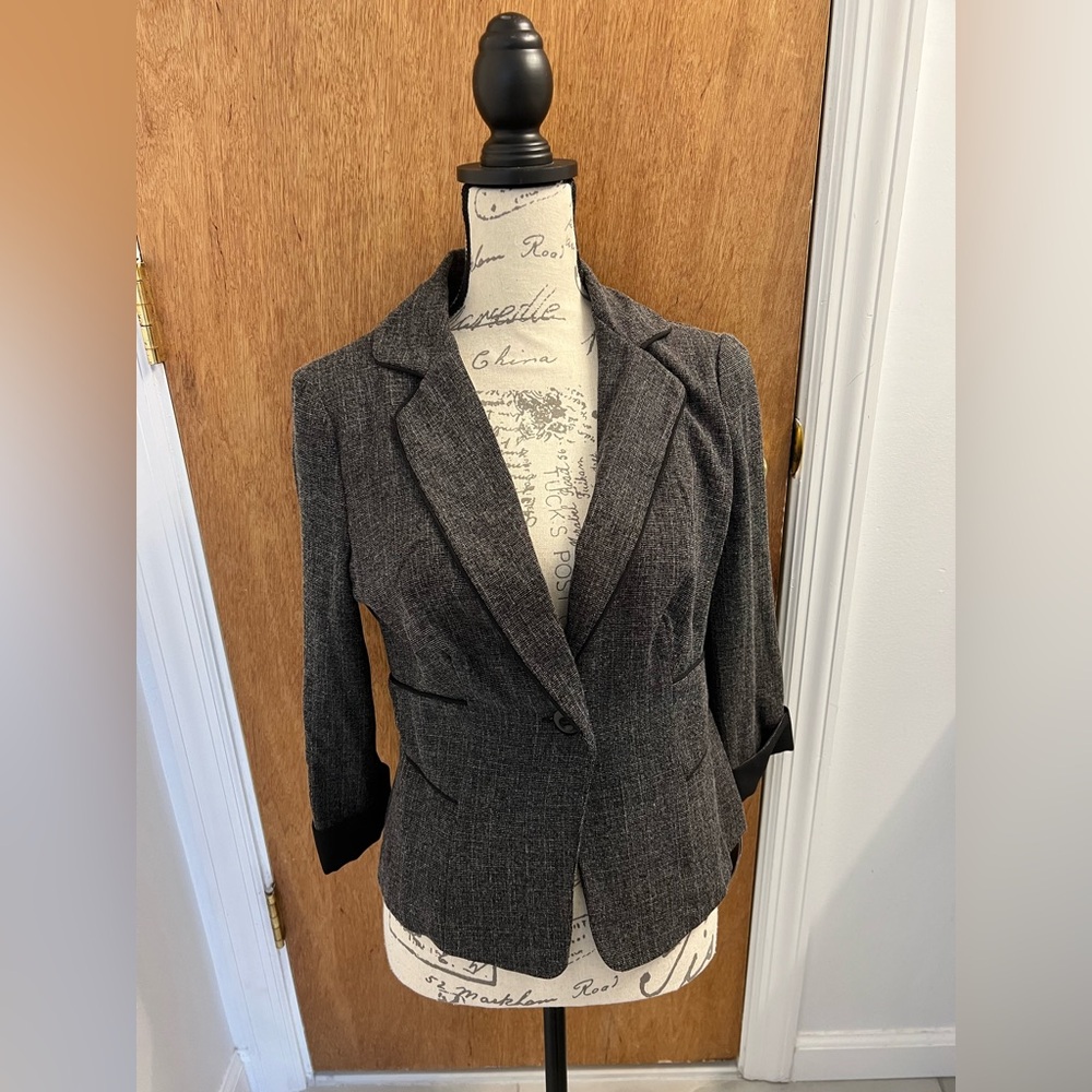 lz Byer black/gray quarter sleeve blazer Size Large